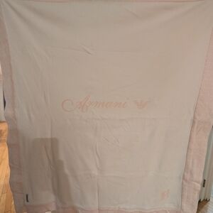 Giorgio Armani Cream and Pink Kids Blanket